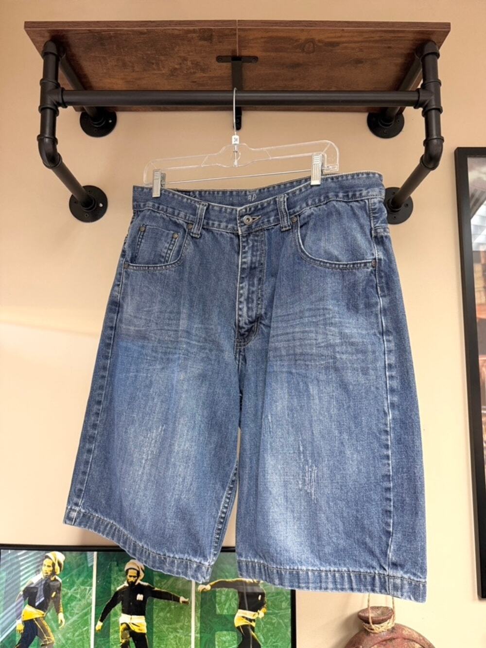 Y2K Flypaper Vintage Medium Wash Denim Jean Shorts Jorts Ecko Southpole Phat